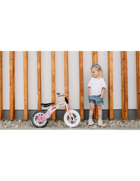 BN-LOE-WILLY_BUBBLEGUM,Lionelo - Bicicleta fara pedale Willy Bubblegum, Cu tablita de scris, Cu roti din spuma EVA 12”, Alb/Roz