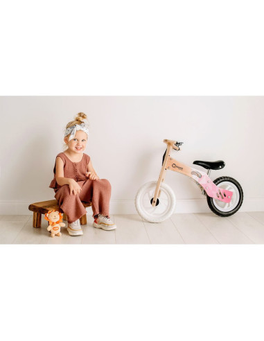 BN-LOE-WILLY_BUBBLEGUM,Lionelo - Bicicleta fara pedale Willy Bubblegum, Cu tablita de scris, Cu roti din spuma EVA 12”, Alb/Roz