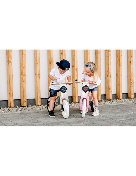 BN-LOE-WILLY_BUBBLEGUM,Lionelo - Bicicleta fara pedale Willy Bubblegum, Cu tablita de scris, Cu roti din spuma EVA 12”, Alb/Roz