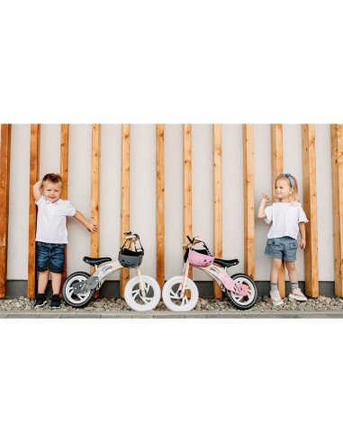 BN-LOE-WILLY_BUBBLEGUM,Lionelo - Bicicleta fara pedale Willy Bubblegum, Cu tablita de scris, Cu roti din spuma EVA 12”, Alb/Roz