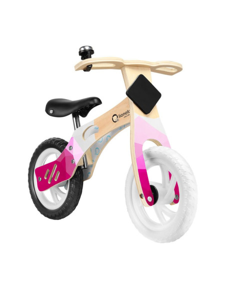 BN-LOE-WILLY_BUBBLEGUM,Lionelo - Bicicleta fara pedale Willy Bubblegum, Cu tablita de scris, Cu roti din spuma EVA 12”, Alb/Roz