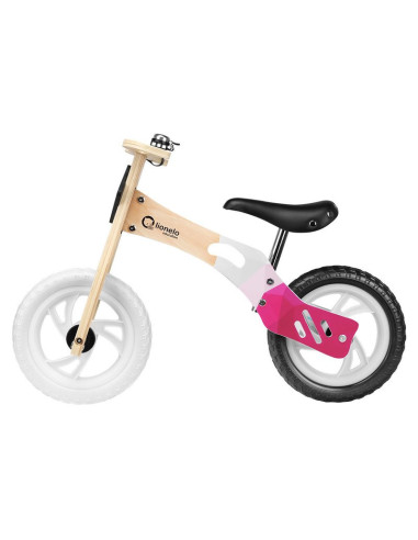BN-LOE-WILLY_BUBBLEGUM,Lionelo - Bicicleta fara pedale Willy Bubblegum, Cu tablita de scris, Cu roti din spuma EVA 12”, Alb/Roz