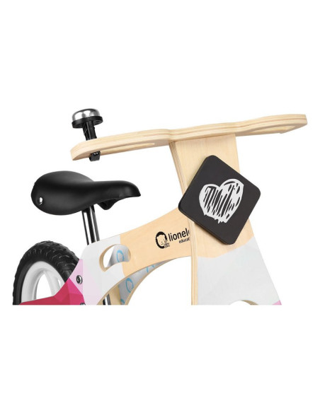 BN-LOE-WILLY_BUBBLEGUM,Lionelo - Bicicleta fara pedale Willy Bubblegum, Cu tablita de scris, Cu roti din spuma EVA 12”, Alb/Roz