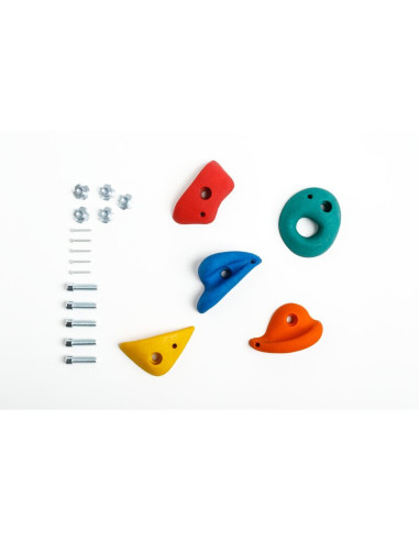 BN-R413.00.19,Set 5 pietre pentru escalada, Dice, Medium, Include suruburi pentru fixare, 3 ani+, Multicolor