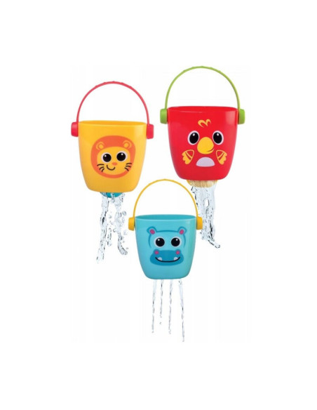 BN-DD_43310,Set 4 jucarii de baie, Dumel Discovery, Animal Buckets, Cu gauri, 12 luni+, Multicolor