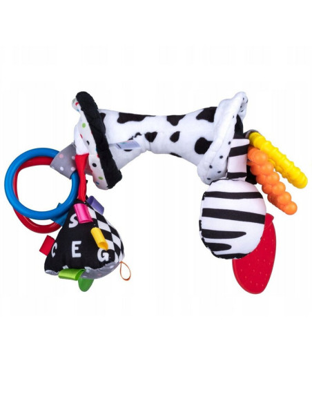 BN-80361,Jucarie zornaitoare, Balibazoo, Twister Toy, Cu jucarii de dentitie, Cu materiale si texturi diferite, 0 luni+, Multico