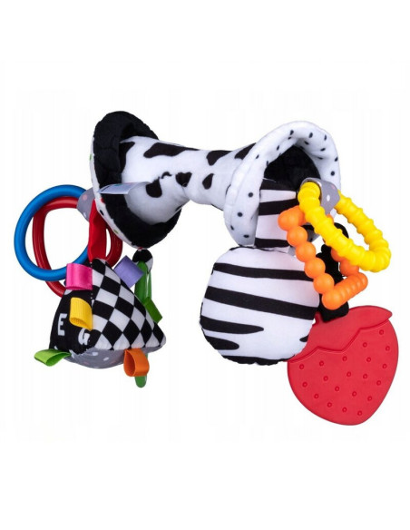 BN-80361,Jucarie zornaitoare, Balibazoo, Twister Toy, Cu jucarii de dentitie, Cu materiale si texturi diferite, 0 luni+, Multico