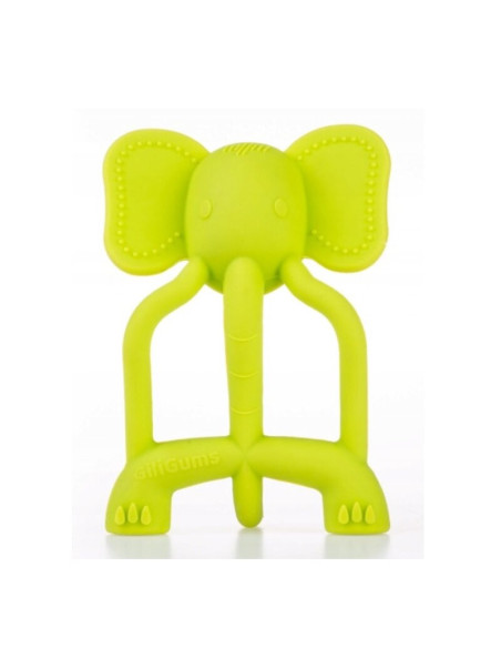 BN-GG_21309,Jucarie de dentitie, Giligums, Elefant, Pentru masajul gingiilor, Din silicon Fara BPA, 3 luni+, Verde