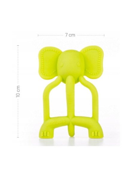 BN-GG_21309,Jucarie de dentitie, Giligums, Elefant, Pentru masajul gingiilor, Din silicon Fara BPA, 3 luni+, Verde