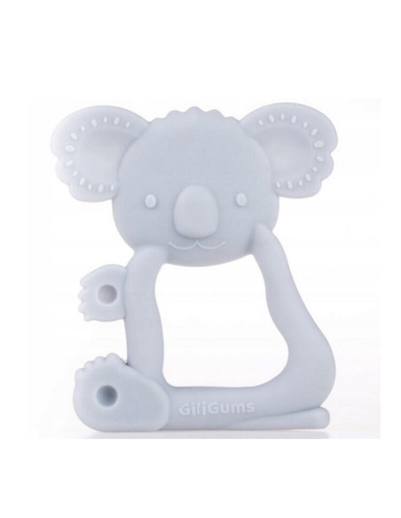 BN-GG_21323,Jucarie de dentitie, Giligums, Koala, Pentru masajul gingiilor, Din silicon Fara BPA, 3 luni+, Gri