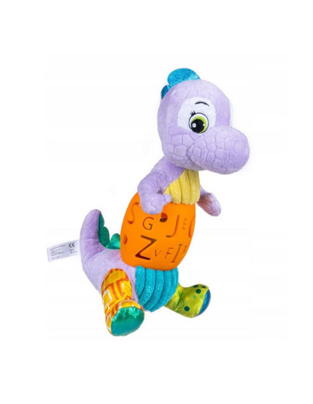 BN-80203,Jucarie zornaitoare, Balibazoo, Dinozaur Bendy, Cu minge, Cu materiale si texturi diferite, 0 luni+, Multicolor