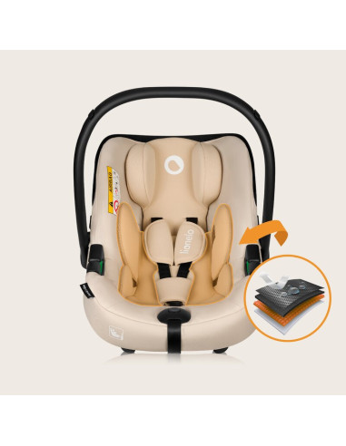 BN-LO-ASTRID_I-SIZE_BEIGE,Scoica auto, Lionelo, i-Size Astrid, 0-13 Kg, 40-87 cm, Cu maner si capotina reglabile, Cu protectie l