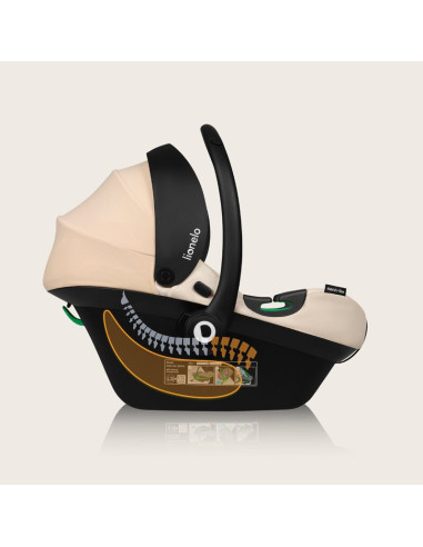 BN-LO-ASTRID_I-SIZE_BEIGE,Scoica auto, Lionelo, i-Size Astrid, 0-13 Kg, 40-87 cm, Cu maner si capotina reglabile, Cu protectie l