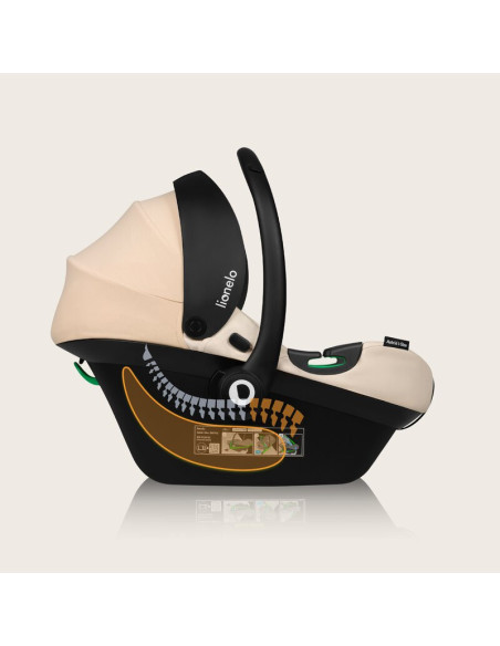 BN-LO-ASTRID_I-SIZE_BEIGE,Scoica auto, Lionelo, i-Size Astrid, 0-13 Kg, 40-87 cm, Cu maner si capotina reglabile, Cu protectie l