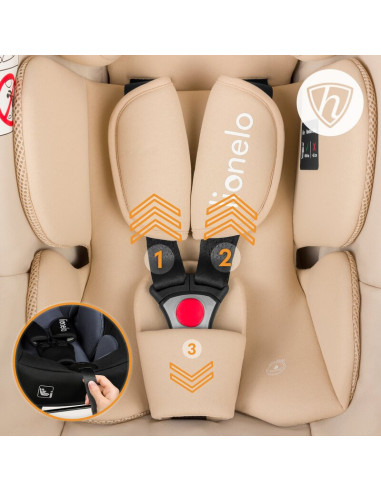 BN-LO-ASTRID_I-SIZE_BEIGE,Scoica auto, Lionelo, i-Size Astrid, 0-13 Kg, 40-87 cm, Cu maner si capotina reglabile, Cu protectie l