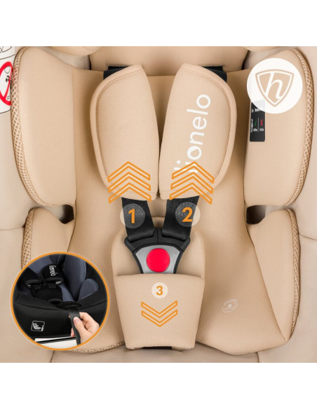 BN-LO-ASTRID_I-SIZE_BEIGE,Scoica auto, Lionelo, i-Size Astrid, 0-13 Kg, 40-87 cm, Cu maner si capotina reglabile, Cu protectie l