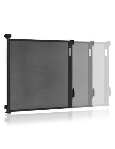 BN-LO-THEA_BLACK_ONYX,Poarta de siguranta, Lionelo, Thea, Cu suruburi, Textila, Retractabila, Mecanism dublu de blocare, Montaj 