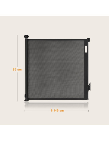 BN-LO-THEA_BLACK_ONYX,Poarta de siguranta, Lionelo, Thea, Cu suruburi, Textila, Retractabila, Mecanism dublu de blocare, Montaj 