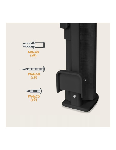 BN-LO-THEA_BLACK_ONYX,Poarta de siguranta, Lionelo, Thea, Cu suruburi, Textila, Retractabila, Mecanism dublu de blocare, Montaj 