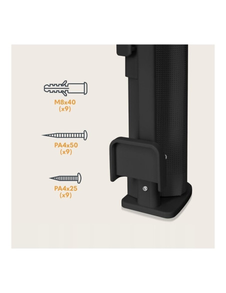 BN-LO-THEA_BLACK_ONYX,Poarta de siguranta, Lionelo, Thea, Cu suruburi, Textila, Retractabila, Mecanism dublu de blocare, Montaj 