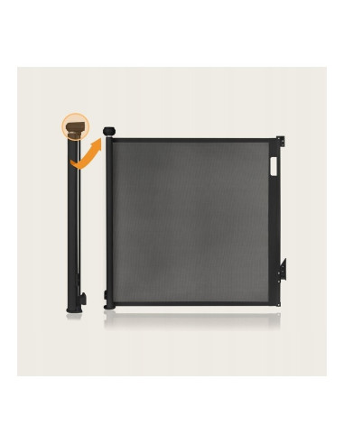 BN-LO-THEA_BLACK_ONYX,Poarta de siguranta, Lionelo, Thea, Cu suruburi, Textila, Retractabila, Mecanism dublu de blocare, Montaj 