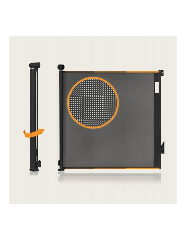 BN-LO-THEA_BLACK_ONYX,Poarta de siguranta, Lionelo, Thea, Cu suruburi, Textila, Retractabila, Mecanism dublu de blocare, Montaj 