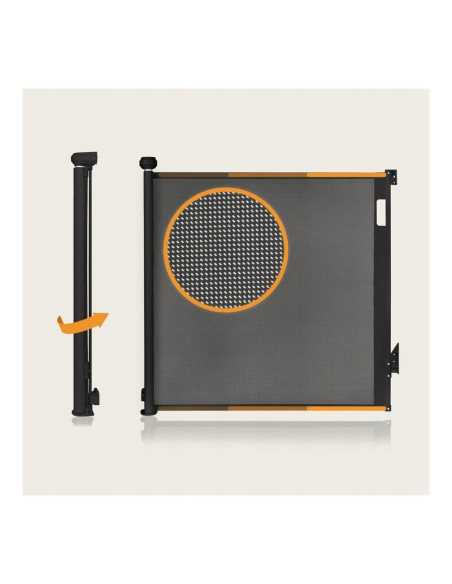 BN-LO-THEA_BLACK_ONYX,Poarta de siguranta, Lionelo, Thea, Cu suruburi, Textila, Retractabila, Mecanism dublu de blocare, Montaj 