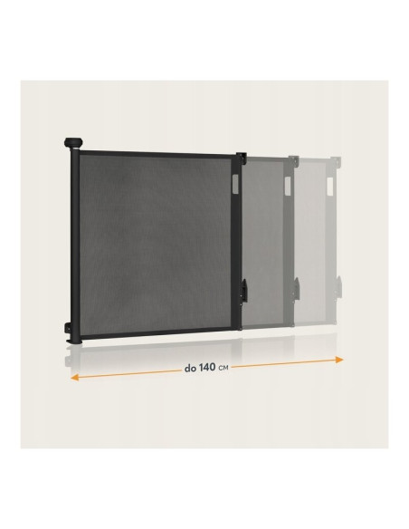 BN-LO-THEA_BLACK_ONYX,Poarta de siguranta, Lionelo, Thea, Cu suruburi, Textila, Retractabila, Mecanism dublu de blocare, Montaj 