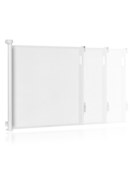 BN-LO-THEA_WHITE_NATURAL,Poarta de siguranta, Lionelo, Thea, Textila, Ofera vizibilitate, Retractabila, Mecanism dublu de blocar