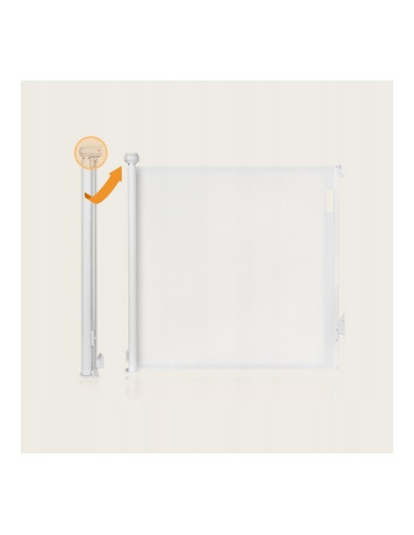 BN-LO-THEA_WHITE_NATURAL,Poarta de siguranta, Lionelo, Thea, Textila, Ofera vizibilitate, Retractabila, Mecanism dublu de blocar