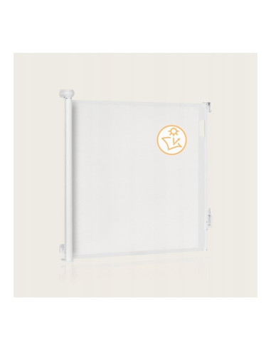 BN-LO-THEA_WHITE_NATURAL,Poarta de siguranta, Lionelo, Thea, Textila, Ofera vizibilitate, Retractabila, Mecanism dublu de blocar