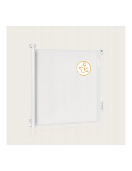 BN-LO-THEA_WHITE_NATURAL,Poarta de siguranta, Lionelo, Thea, Textila, Ofera vizibilitate, Retractabila, Mecanism dublu de blocar