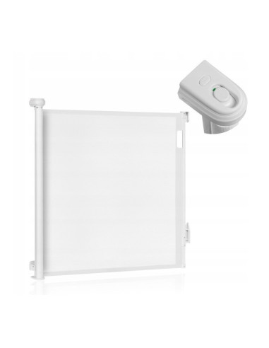 BN-LO-THEA_WHITE_NATURAL,Poarta de siguranta, Lionelo, Thea, Textila, Ofera vizibilitate, Retractabila, Mecanism dublu de blocar