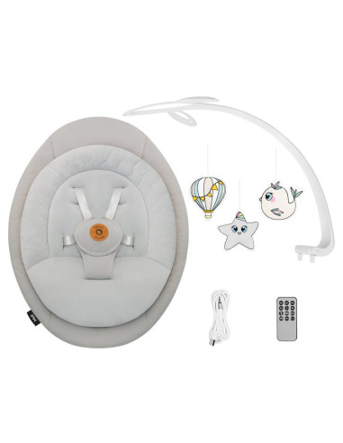 BN-LO-MELL_BEIGE_SAND,Balansoar, Lionelo, Mell, 2 in 1, Rotire 360 grade, Electric, Cu 3 moduri de leganare, Cu 5 trepte de vite