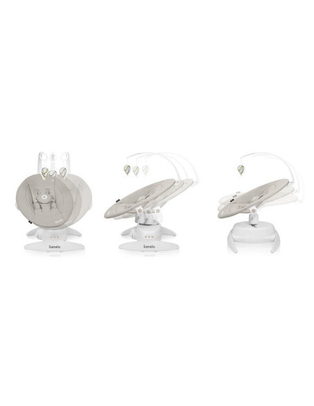 BN-LO-MELL_BEIGE_SAND,Balansoar, Lionelo, Mell, 2 in 1, Rotire 360 grade, Electric, Cu 3 moduri de leganare, Cu 5 trepte de vite