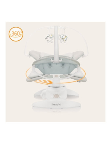 BN-LO-MELL_BEIGE_SAND,Balansoar, Lionelo, Mell, 2 in 1, Rotire 360 grade, Electric, Cu 3 moduri de leganare, Cu 5 trepte de vite