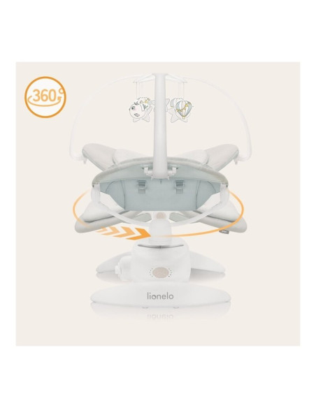 BN-LO-MELL_BEIGE_SAND,Balansoar, Lionelo, Mell, 2 in 1, Rotire 360 grade, Electric, Cu 3 moduri de leganare, Cu 5 trepte de vite