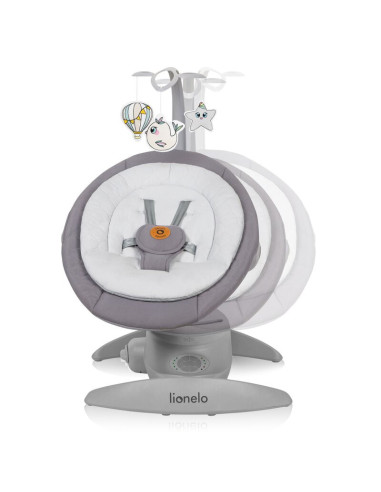 BN-LO-MELL_GREY_STONE,Balansoar, Lionelo, Mell, 2 in 1, Rotire 360 grade, Electric, Cu 3 moduri de leganare, Cu 5 trepte de vite