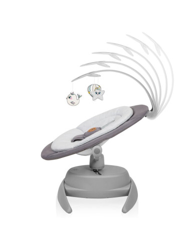 BN-LO-MELL_GREY_STONE,Balansoar, Lionelo, Mell, 2 in 1, Rotire 360 grade, Electric, Cu 3 moduri de leganare, Cu 5 trepte de vite