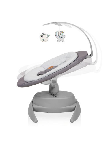 BN-LO-MELL_GREY_STONE,Balansoar, Lionelo, Mell, 2 in 1, Rotire 360 grade, Electric, Cu 3 moduri de leganare, Cu 5 trepte de vite