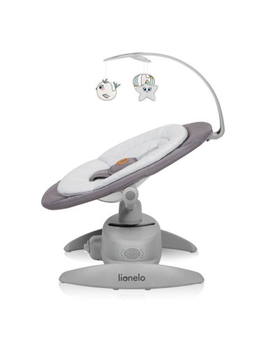 BN-LO-MELL_GREY_STONE,Balansoar, Lionelo, Mell, 2 in 1, Rotire 360 grade, Electric, Cu 3 moduri de leganare, Cu 5 trepte de vite