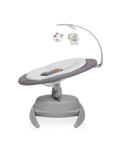 BN-LO-MELL_GREY_STONE,Balansoar, Lionelo, Mell, 2 in 1, Rotire 360 grade, Electric, Cu 3 moduri de leganare, Cu 5 trepte de vite