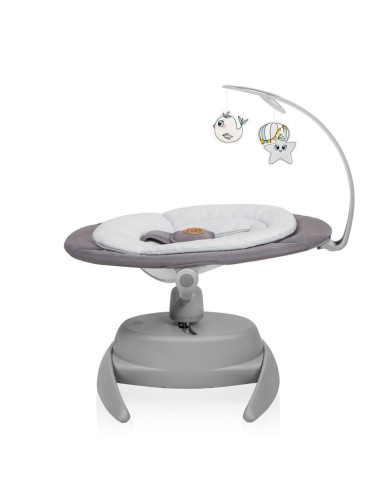 BN-LO-MELL_GREY_STONE,Balansoar, Lionelo, Mell, 2 in 1, Rotire 360 grade, Electric, Cu 3 moduri de leganare, Cu 5 trepte de vite