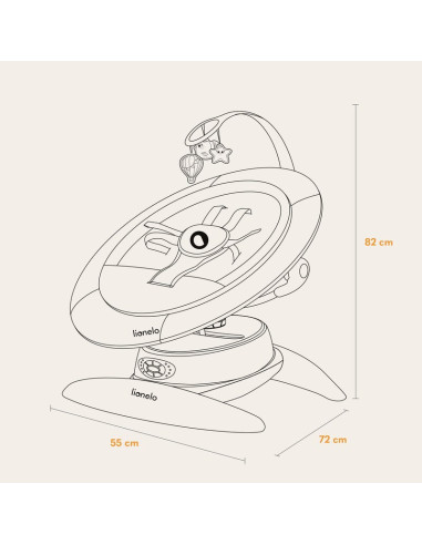BN-LO-MELL_GREY_STONE,Balansoar, Lionelo, Mell, 2 in 1, Rotire 360 grade, Electric, Cu 3 moduri de leganare, Cu 5 trepte de vite