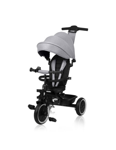 BN-LO-BERRY_GREY_STONE,Tricicleta copii, Lionelo, Berry, 2 in 1, Multifunctionala, Suport picioare, Control al directiei, Scaun 