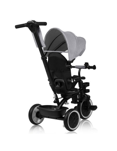 BN-LO-BERRY_GREY_STONE,Tricicleta copii, Lionelo, Berry, 2 in 1, Multifunctionala, Suport picioare, Control al directiei, Scaun 