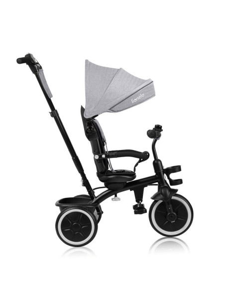 BN-LO-BERRY_GREY_STONE,Tricicleta copii, Lionelo, Berry, 2 in 1, Multifunctionala, Suport picioare, Control al directiei, Scaun 