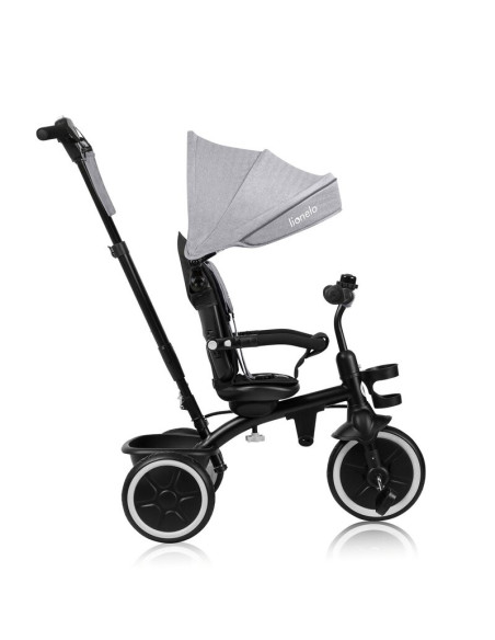 BN-LO-BERRY_GREY_STONE,Tricicleta copii, Lionelo, Berry, 2 in 1, Multifunctionala, Suport picioare, Control al directiei, Scaun 