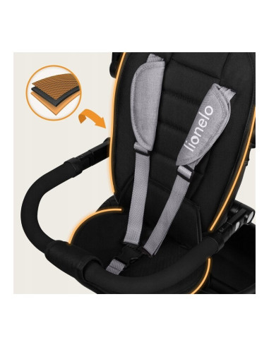 BN-LO-BERRY_GREY_STONE,Tricicleta copii, Lionelo, Berry, 2 in 1, Multifunctionala, Suport picioare, Control al directiei, Scaun 