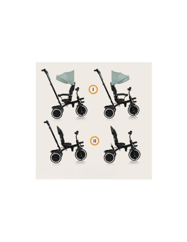 BN-LO-BERRY_GREY_STONE,Tricicleta copii, Lionelo, Berry, 2 in 1, Multifunctionala, Suport picioare, Control al directiei, Scaun 